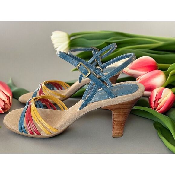NEW Aerosoles Women's Shoes Heels Sandals Multicolored Straps Size 6.5 - Picture 1 of 4